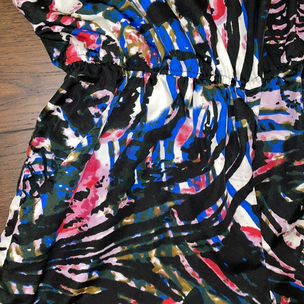 Angie Multi Color Romper with Pockets - Picture 3 of 5